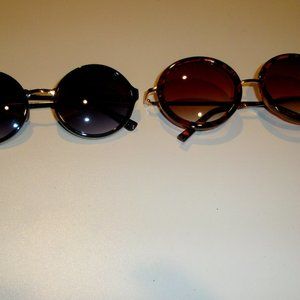 Retro Vintage Round Plastic Sunglasses Tortoise (Nine West) and Black